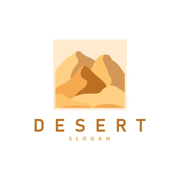 Vector illustration landscape desert logo design with desert hills sand simple