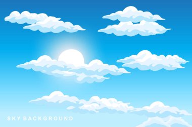 Sky Cloud Background Design Illustration Template Vector Decor Banner And Poster