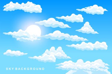 Sky Cloud Background Design Illustration Template Vector Decor Banner And Poster