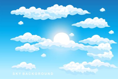 Sky Cloud Background Design Illustration Template Vector Decor Banner And Poster