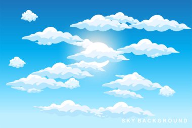 Sky Cloud Background Design Illustration Template Vector Decor Banner And Poster