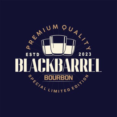 Viski Logosu, İçki Etiketi Tasarımı Eski Retro Vintage Resim Premium Şablonu