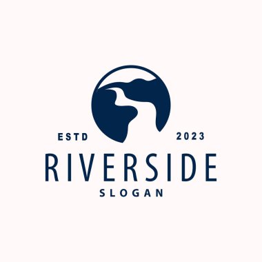 River logo, creeks, simple silhouette inspiration design river flow illustration template