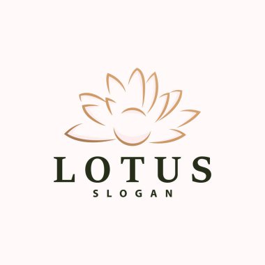 Lotus logosu çiçek bahçesi tasarımı basit minimalist çizim şablonu