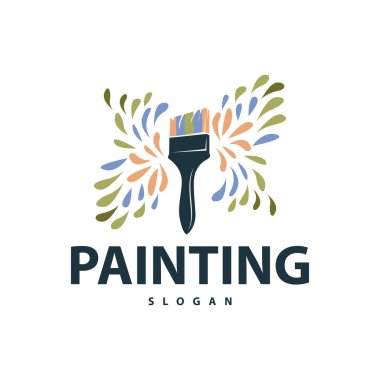 Renkli zarif vektör şablonuyla basit duvar fırçası tasarımını boya