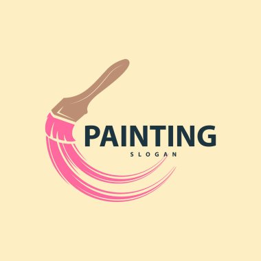 Renkli zarif vektör şablonuyla basit duvar fırçası tasarımını boya