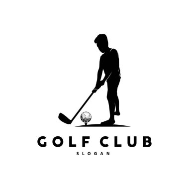 Golf logosu illüstrasyon tasarımı golf turnuvası takım spor şablonu.