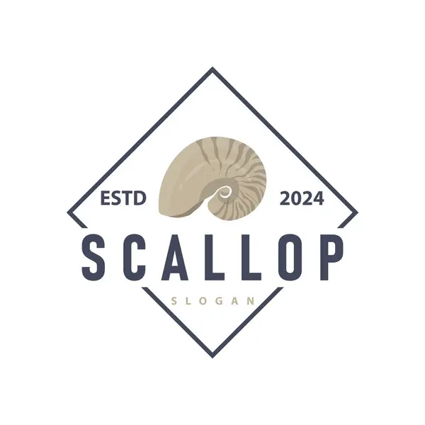 Seashell Logo Inspirational Scallop Design Pearl Ocean Animals Vector Jewelry — Vector de stoc