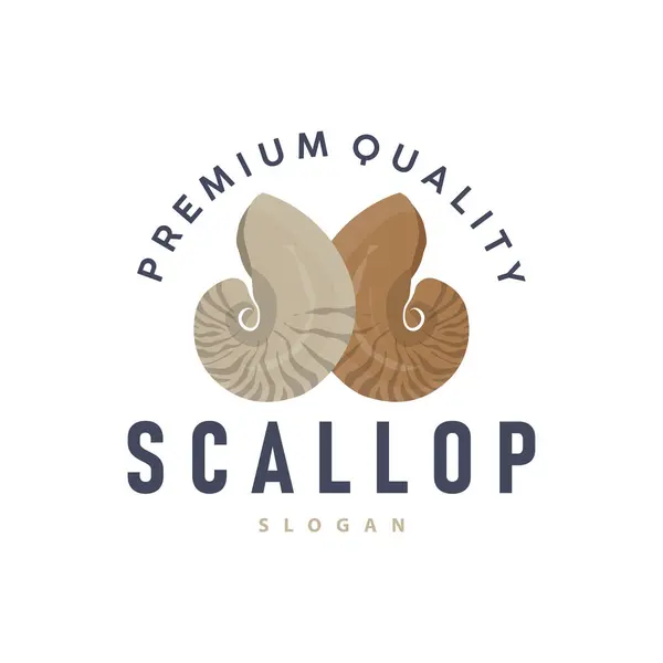 Seashell Logo Inspirational Scallop Design Pearl Ocean Animals Vector Jewelry — Vector de stoc