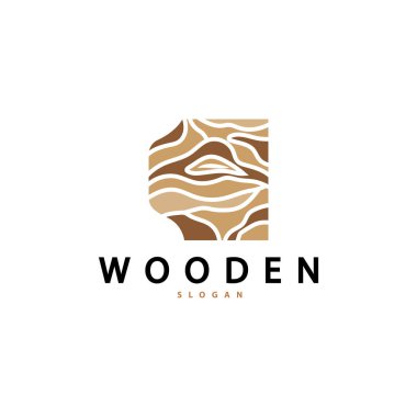 Ağaç Logosu, Ahşap Fiber Kabuk Vektörü, Ağaç Gövdesi İlham Alma Çizimi Tasarımı