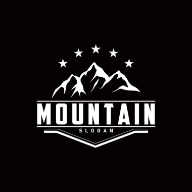 Dağ Logosu, Doğa Peyzaj Vektörü, Zarif Basit Tasarım, Çizim Sembol Şablonu Simgesi Simgesi Simgesi Simgesi Simgesi