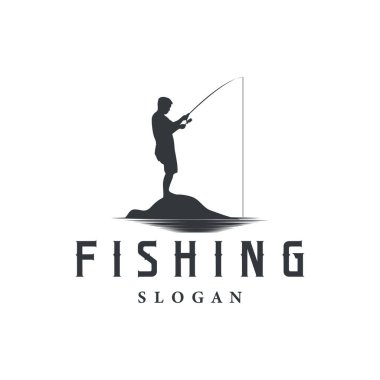 Balıkçı Logosu, Basit Balıkçı Silueti Şablonu Tasarımı