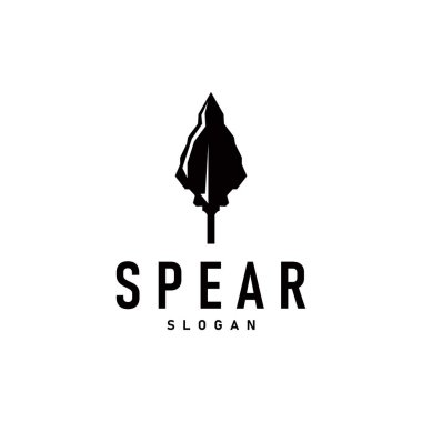 Mızrak Logosu, Ok Başlı Silah Tasarımı Mızrak Basit Vintage Retro Kırsal Minimalist Kavram