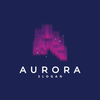 Aurora Light Wave Sky View Logo, Simple Abstract Templet Illustration Design clipart