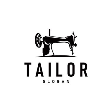 Terzi Logosu, İğne ve İplik Vektörü, Retro Vintage Basit Minimalist Eski İlham Tasarımı