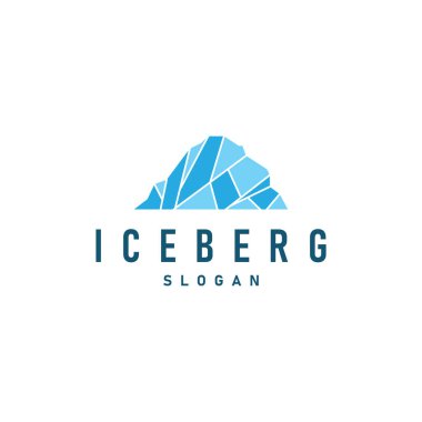 Antarktika Soğuk Dağ Iceberg Logo Tasarımı, Basit Vektör Şablonu Sembol İllüstrasyonu