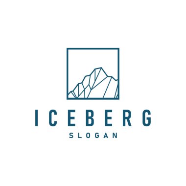 Antarktika Soğuk Dağ Iceberg Logo Tasarımı, Basit Vektör Şablonu Sembol İllüstrasyonu