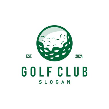 Golf logosu illüstrasyon tasarımı golf turnuvası takım spor şablonu.