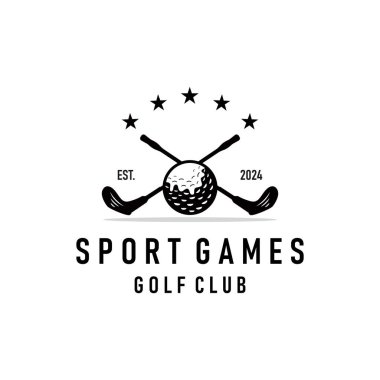 Golf logosu illüstrasyon tasarımı golf turnuvası takım spor şablonu.