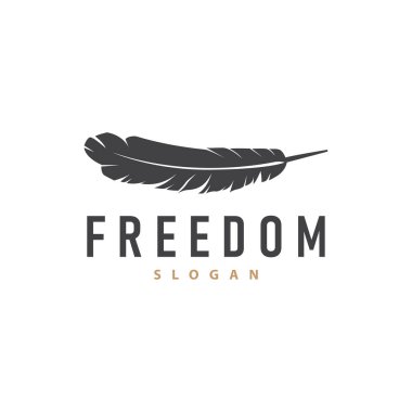 Tüy Logosu Tasarımı Minimalist Vektör Şablonu