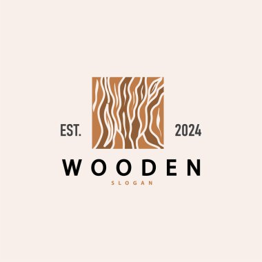 Ağaç Logosu Tasarım Şablonu Basit Ağaç Gövdesi Kabuğu Tabakası