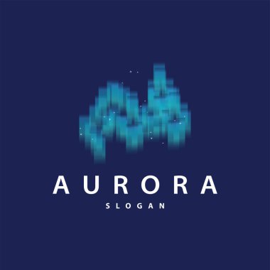 Aurora Light Wave Sky View Logo, Simple Abstract Templet Illustration Design clipart