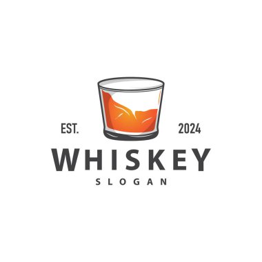 Viski Logosu, İçki Etiketi Tasarımı Eski Retro Vintage Resim Premium Şablonu