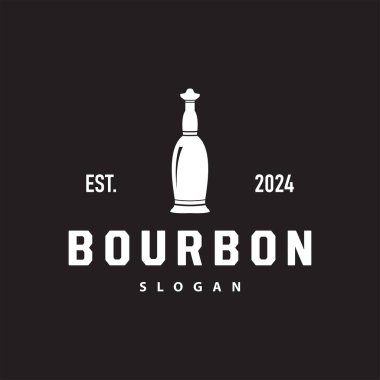 Viski Logosu, İçki Etiketi Tasarımı Eski Retro Vintage Resim Premium Şablonu