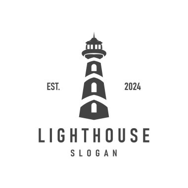 Deniz feneri logosu, Deniz Kulesi Vektörü, Şablon Tasarımı, Resim Basit Minimalist