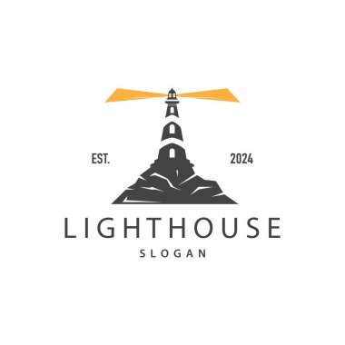 Deniz feneri logosu, Deniz Kulesi Vektörü, Şablon Tasarımı, Resim Basit Minimalist