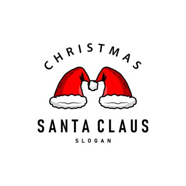 Noel Baba logosu illüstrasyonu Noel kutlaması dekorasyonu basit bir şablon