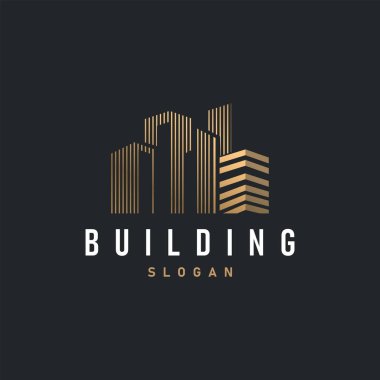 Emlak Apartmanı İnşaat Logosu, Zarif Premium Rustik Monogram Vektör Tasarımı