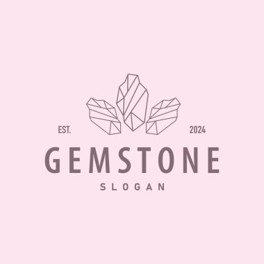Gemstone Mücevher Logosu, Tasarım Vektörü Şablonu Sembol Çizimi