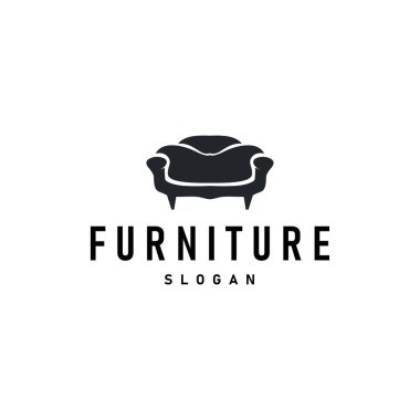 Basit zarif minimalist ev içi mobilya logosu tasarım örnekleme şablonu