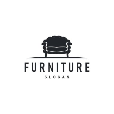 Basit zarif minimalist ev içi mobilya logosu tasarım örnekleme şablonu
