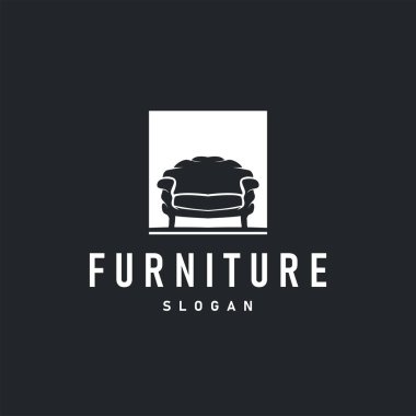 Basit zarif minimalist ev içi mobilya logosu tasarım örnekleme şablonu