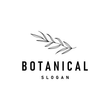 İllüstrasyon doğa logo yaprağı botanik basit organik güzel el çizimi minimalist bitki