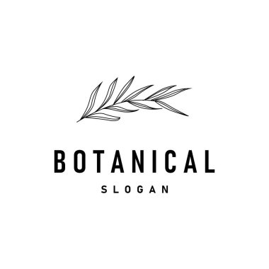 İllüstrasyon doğa logo yaprağı botanik basit organik güzel el çizimi minimalist bitki