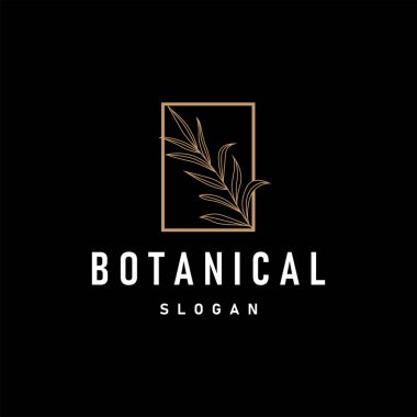 İllüstrasyon doğa logo yaprağı botanik basit organik güzel el çizimi minimalist bitki