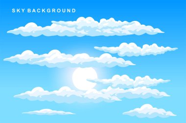 Cloud Background Design, Sky Landscape Illustration, Decoration Vector, Banners And Posters