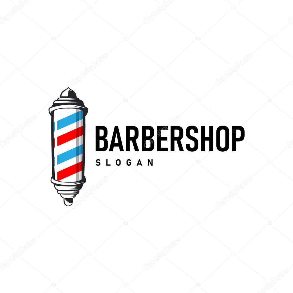 Barbershop Logo, Barber Scissors Vector, Old Design Retro Vintage Typography Ornament