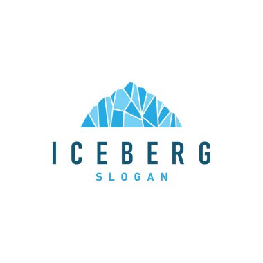 Antarktika Soğuk Dağ Iceberg Logo Tasarımı, Basit Vektör Şablonu Sembol İllüstrasyonu