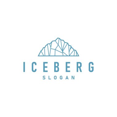 Antarktika Soğuk Dağ Iceberg Logo Tasarımı, Basit Vektör Şablonu Sembol İllüstrasyonu