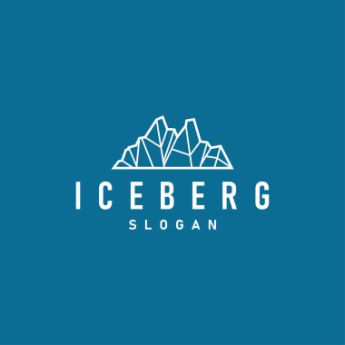 Antarktika Soğuk Dağ Iceberg Logo Tasarımı, Basit Vektör Şablonu Sembol İllüstrasyonu