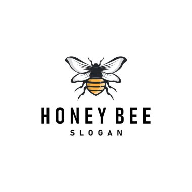 Organik bal arısı logosu tasarımı antika konsept arı hayvan prim şablonu yaban arısı