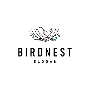Kuş Yuvası Logosu, Kuş Evi Sığınma Vektörü, Modern Satır Tasarım Minimalist Biçimi, Sembol Şablonu Simgesi Simgesi Simgesi Simgesi Simgesi Simgesi