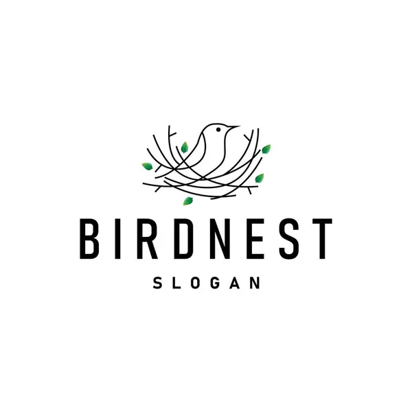 Kuş Yuvası Logosu, Kuş Evi Sığınma Vektörü, Modern Satır Tasarım Minimalist Biçimi, Sembol Şablonu Simgesi Simgesi Simgesi Simgesi Simgesi Simgesi