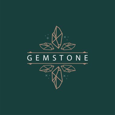 Gemstone Mücevher Logosu, Tasarım Vektörü Şablonu Sembol Çizimi