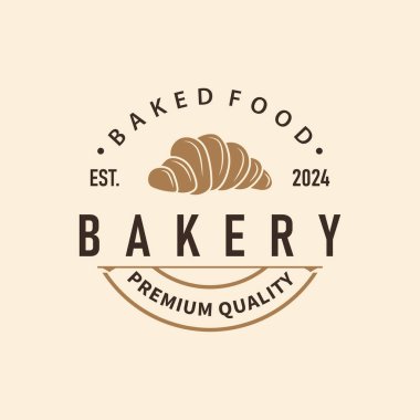 Ekmek Logosu, Eski Retro Vintage Fırın Tasarımı, Vektör Buğday Ekmeği Basit Tremplet Çizimi