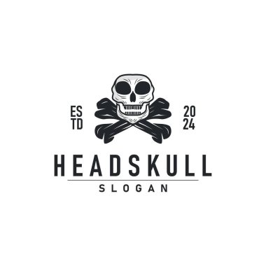 kurukafa logosu basit tasarım antika korsan amblemi çizim şablonu